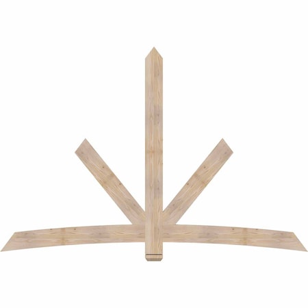 Ekena Millwork Alberta Smooth Timber Gable Bracket, Douglas Fir, 96"W x 64"H x 1 1/2"D x 5 1/2"F, 16/12 Pitch GBW096X64X0206ALB00SDF